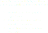 From 10 people to 10,000, No Event is to big or to small for The Beat of Time! l State of the art Computerized Light Show. l Music and Ambient Videos synced to the music. l Sound like nothing you have ever heard.